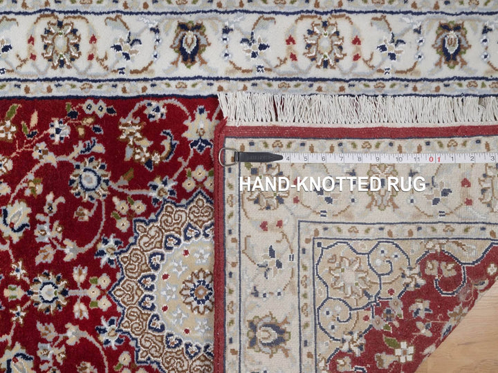 2'7" x 10'3" New Hand Knotted Red Wool & Silk Runner Oriental Rug - MOA10291642