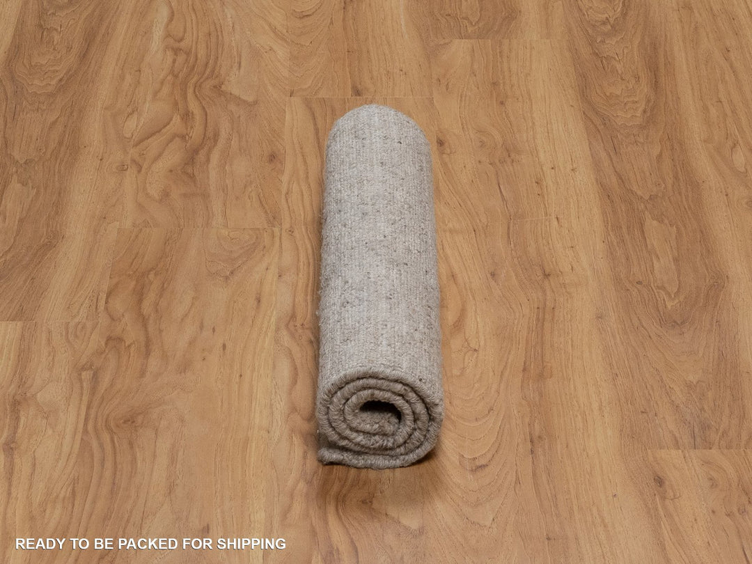 2'0" x 2'11" New Hand Loomed Brown Wool Rectangle Oriental Rug - MOA10291649