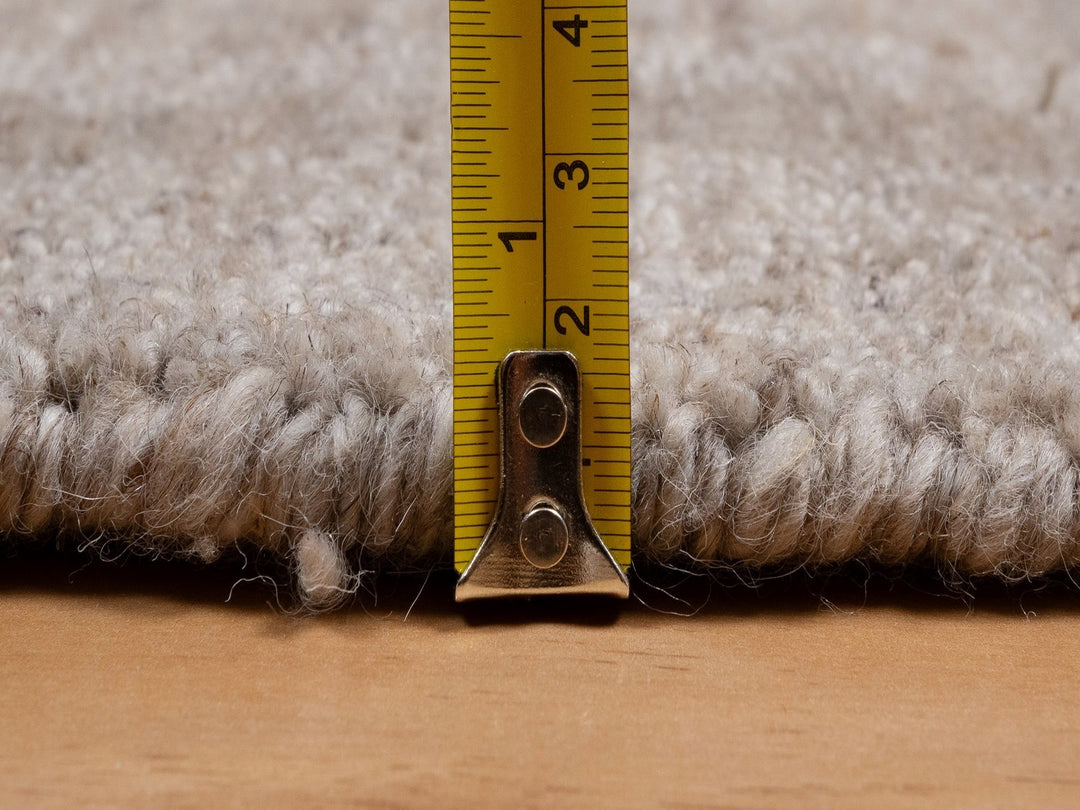 4'11" x 4'11" New Hand Loomed Brown Wool Round Oriental Rug - MOA10291652