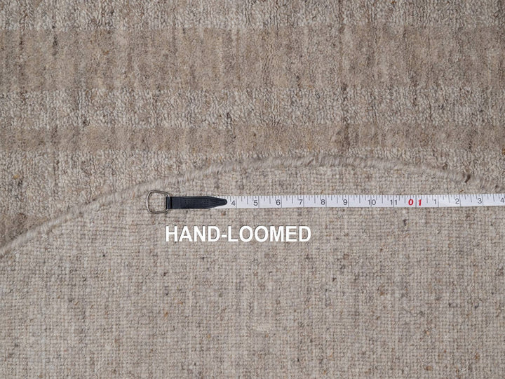 4'11" x 4'11" New Hand Loomed Brown Wool Round Oriental Rug - MOA10291652