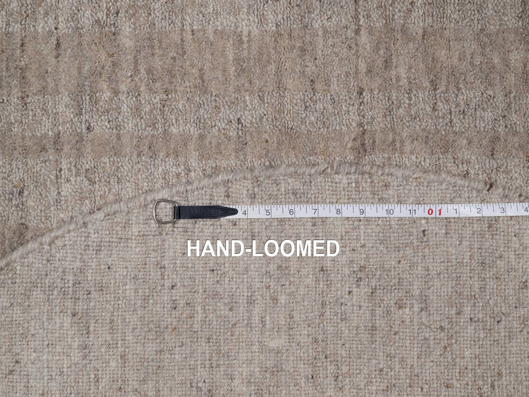 4'10" x 4'10" New Hand Loomed Brown Wool Round Oriental Rug - MOA10291653