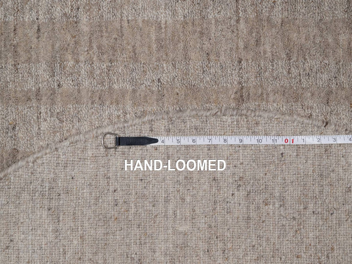 4'10" x 4'10" New Hand Loomed Brown Wool Round Oriental Rug - MOA10291653