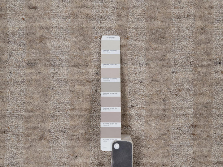 6'0" x 6'0" New Hand Loomed Brown Wool Round Oriental Rug - MOA10291654