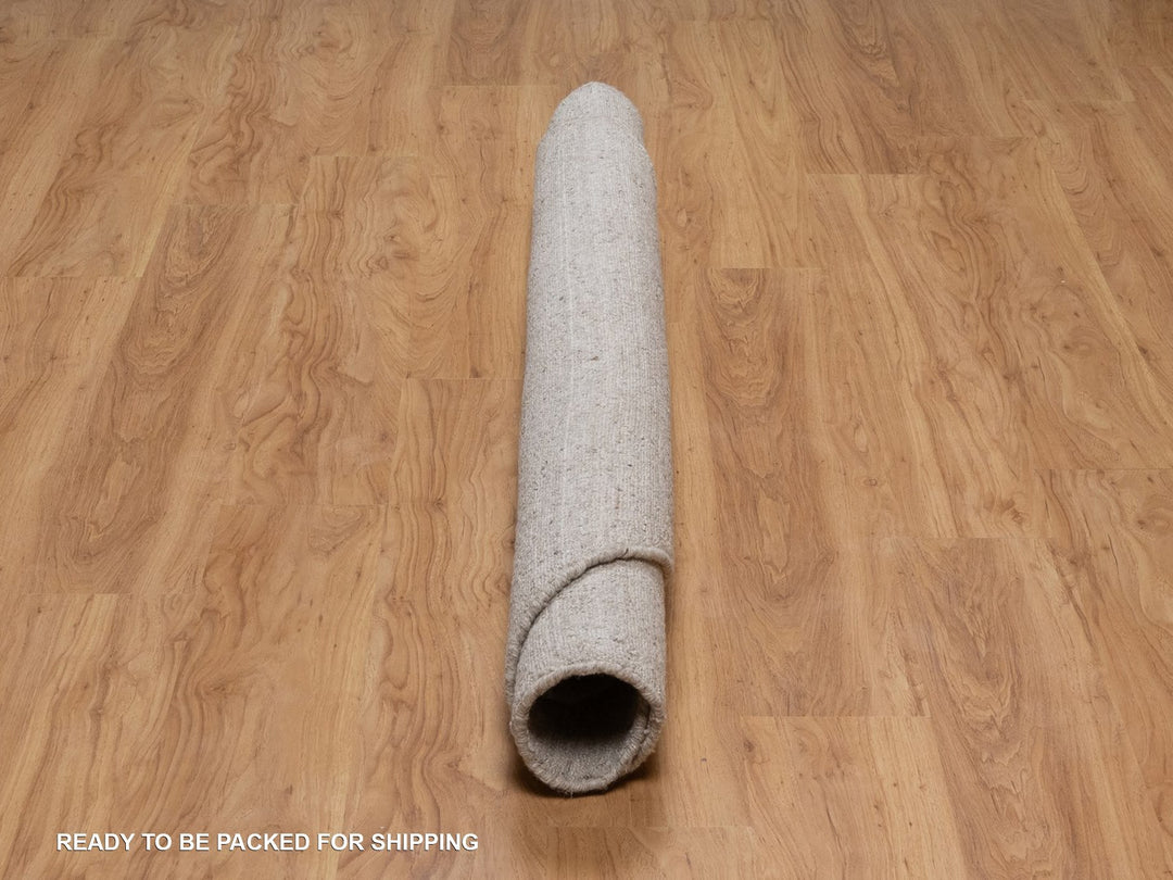 6'0" x 6'0" New Hand Loomed Brown Wool Round Oriental Rug - MOA10291654