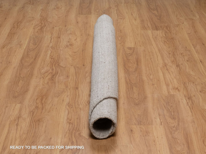 6'0" x 6'0" New Hand Loomed Brown Wool Round Oriental Rug - MOA10291654