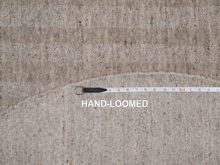 6'0" x 6'0" New Hand Loomed Brown Wool Round Oriental Rug - MOA10291654