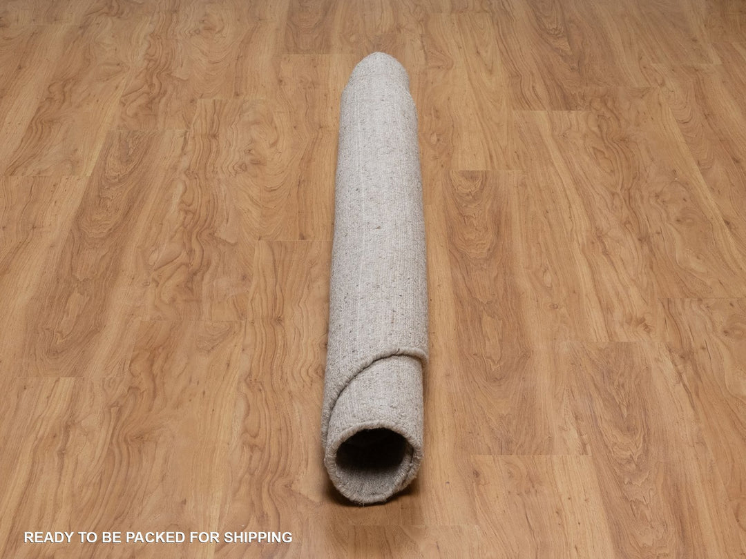 6'0" x 6'0" New Hand Loomed Brown Wool Round Oriental Rug - MOA10291655