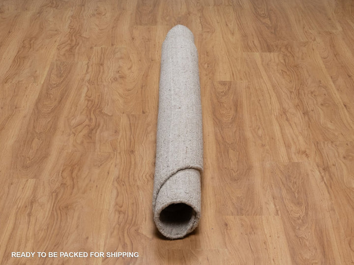 6'0" x 6'0" New Hand Loomed Brown Wool Round Oriental Rug - MOA10291655