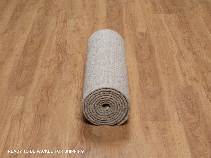 2'7" x 12'0" New Hand Loomed Brown Wool Runner Oriental Rug - MOA10291656