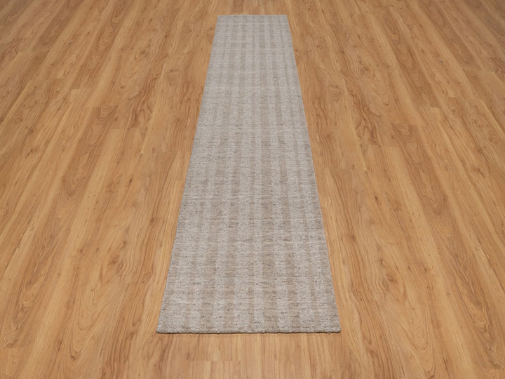 2'7" x 12'0" New Hand Loomed Brown Wool Runner Oriental Rug - MOA10291657