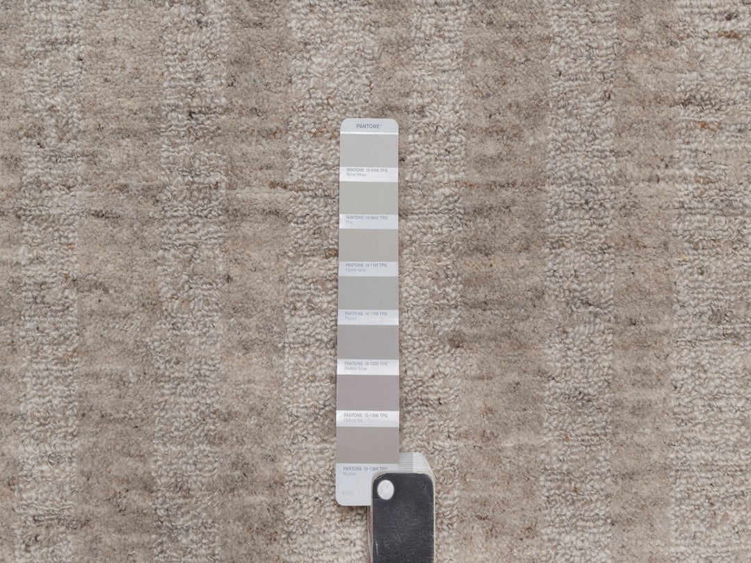 2'7" x 12'0" New Hand Loomed Brown Wool Runner Oriental Rug - MOA10291657