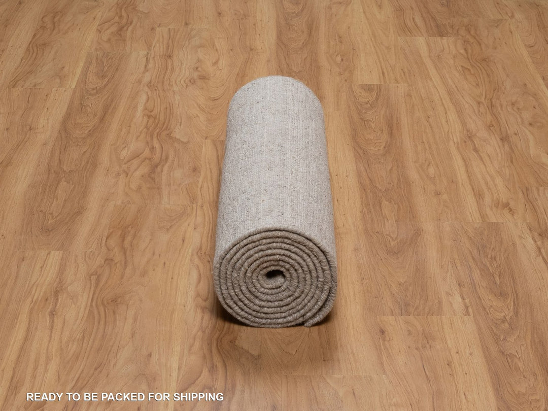 2'7" x 12'0" New Hand Loomed Brown Wool Runner Oriental Rug - MOA10291657