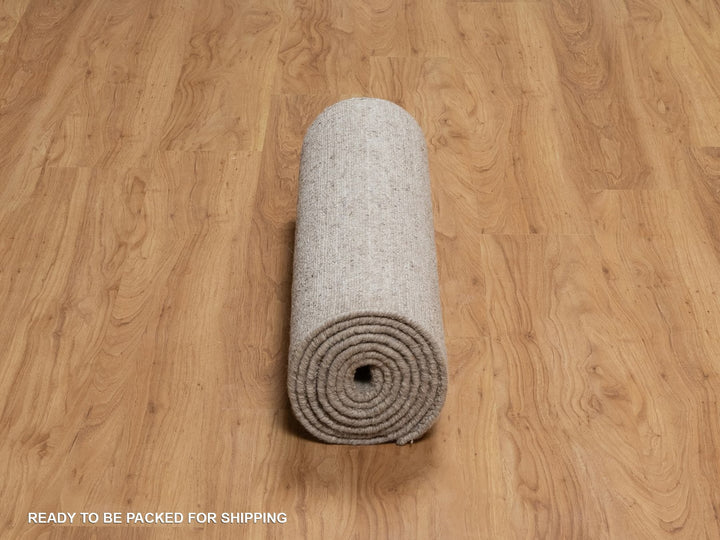 2'7" x 10'0" New Hand Loomed Brown Wool Runner Oriental Rug - MOA10291658