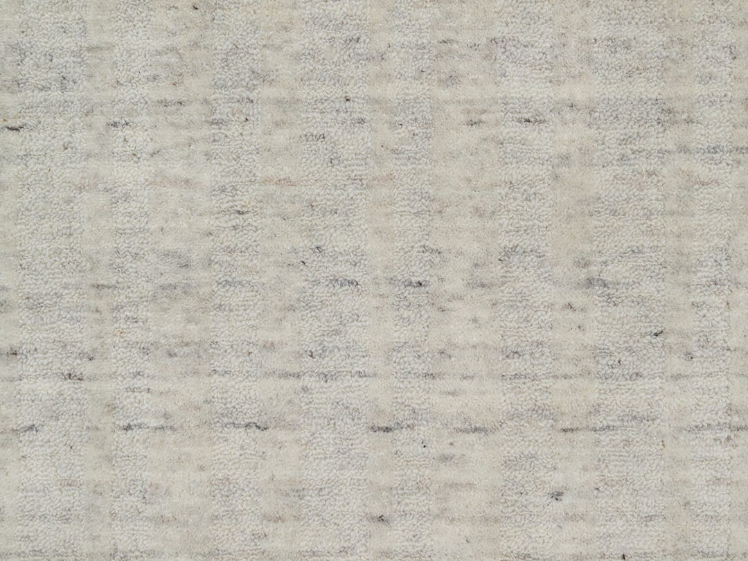 2'6" x 9'11" New Hand Loomed Ivory Wool Runner Oriental Rug - MOA10291671