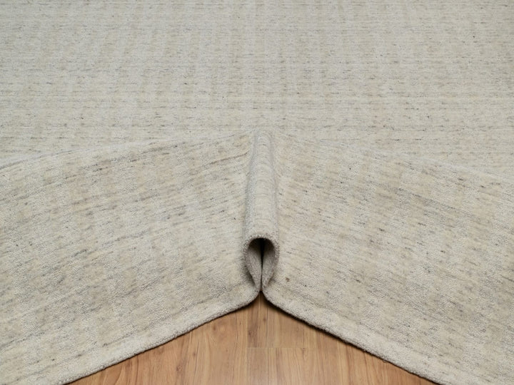 8'11" x 12'0" New Hand Loomed Ivory Wool Rectangle Oriental Rug - MOA10291673