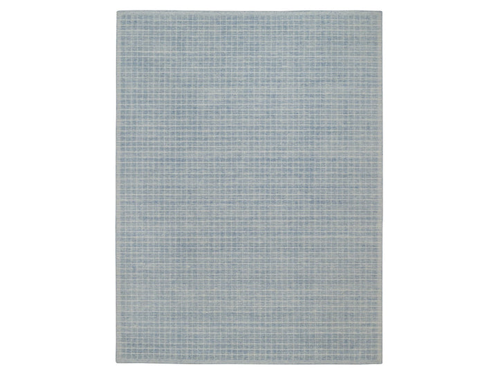 9'1" x 12'0" New Hand Loomed Blue Wool Rectangle Oriental Rug - MOA10291691