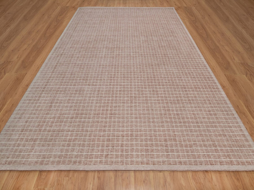 10'1" x 14'0" New Hand Loomed Pink Wool Rectangle Oriental Rug - MOA10291695