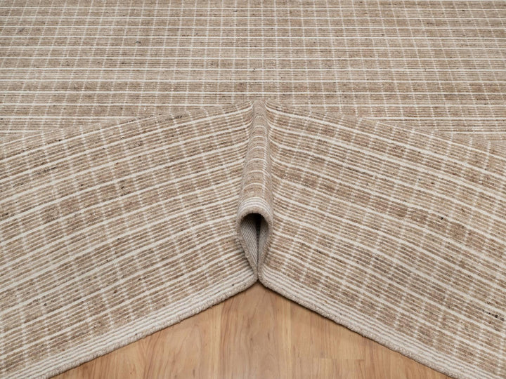 9'0" x 12'0" New Hand Loomed Brown Wool Rectangle Oriental Rug - MOA10291699