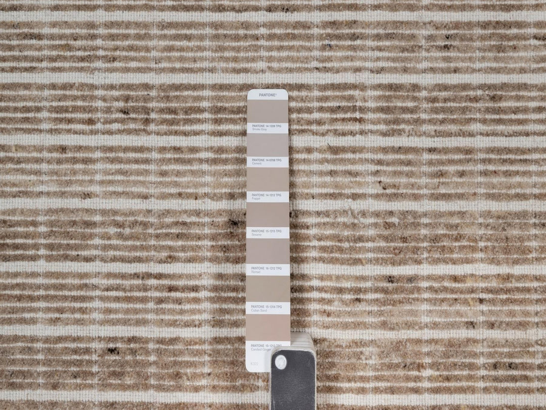 9'0" x 12'0" New Hand Loomed Brown Wool Rectangle Oriental Rug - MOA10291708