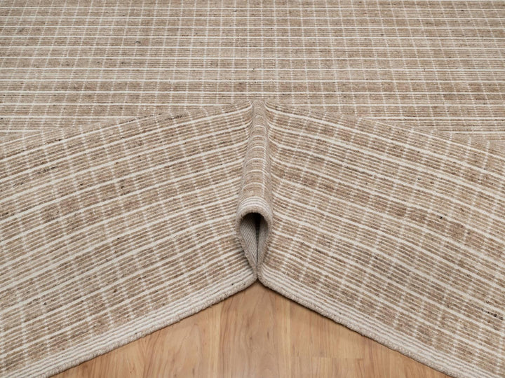 9'1" x 12'0" New Hand Loomed Brown Wool Rectangle Oriental Rug - MOA10291709