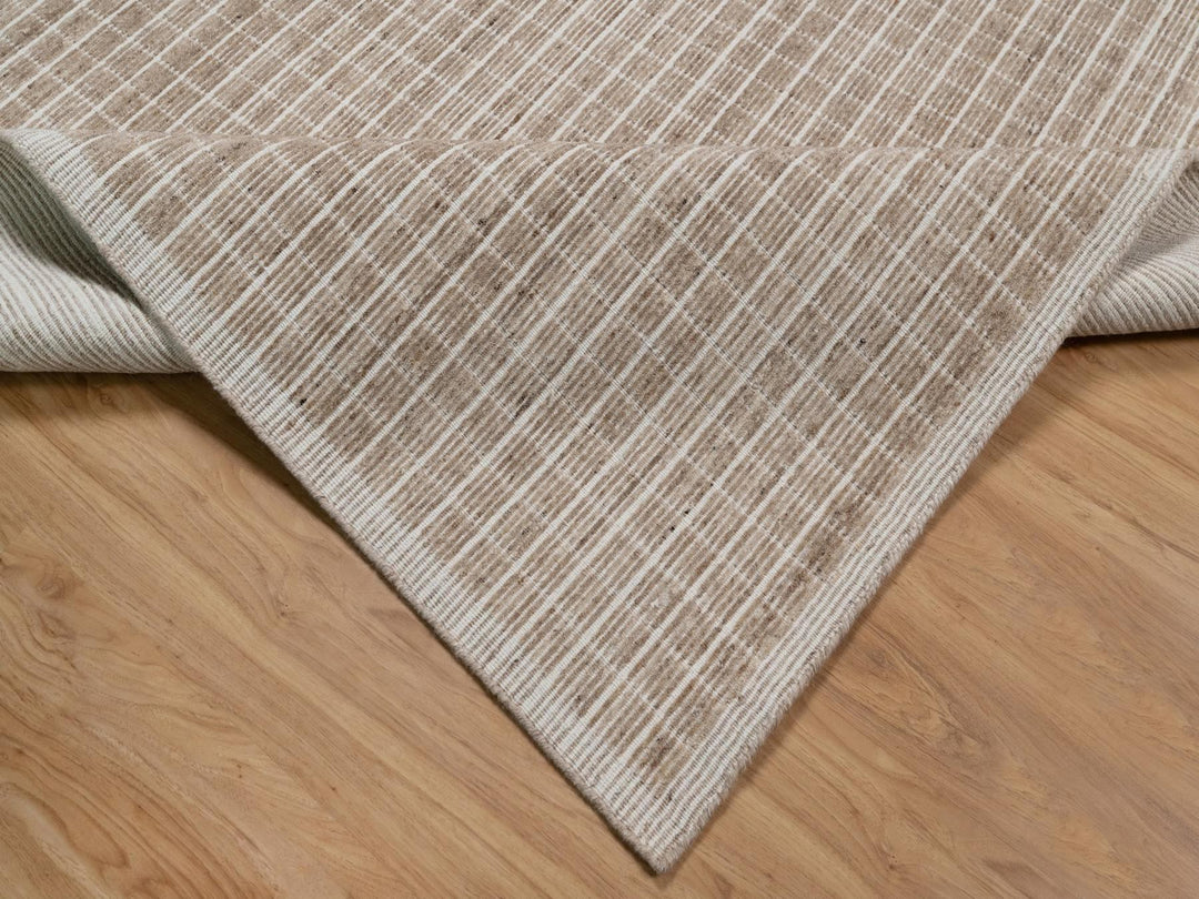 9'1" x 12'0" New Hand Loomed Brown Wool Rectangle Oriental Rug - MOA10291709