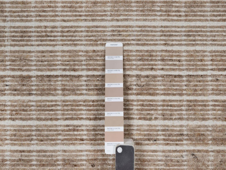 8'1" x 10'0" New Hand Loomed Brown Wool Rectangle Oriental Rug - MOA10291710