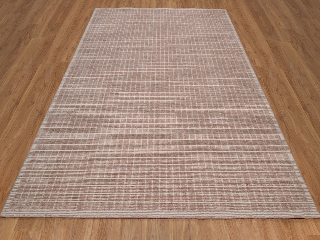 8'0" x 10'0" New Hand Loomed Pink Wool Rectangle Oriental Rug - MOA10291711