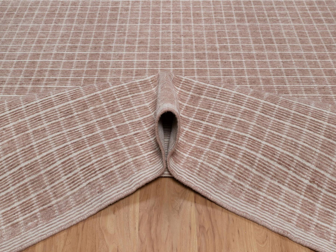 8'0" x 10'0" New Hand Loomed Pink Wool Rectangle Oriental Rug - MOA10291711