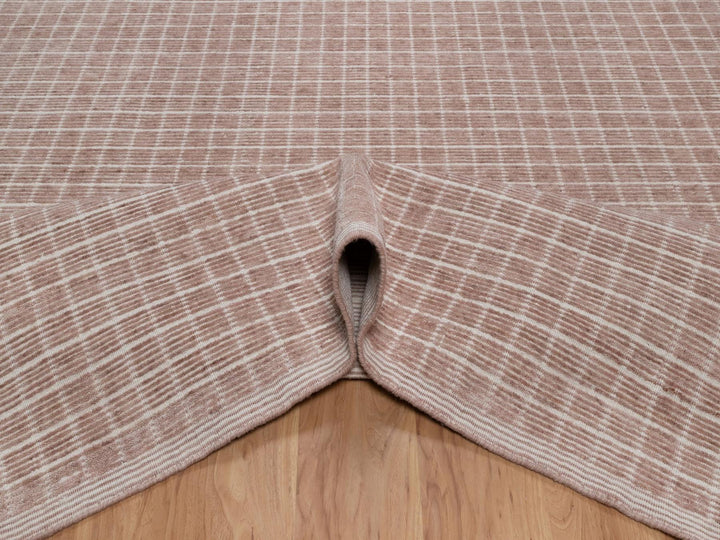 8'0" x 10'0" New Hand Loomed Pink Wool Rectangle Oriental Rug - MOA10291711