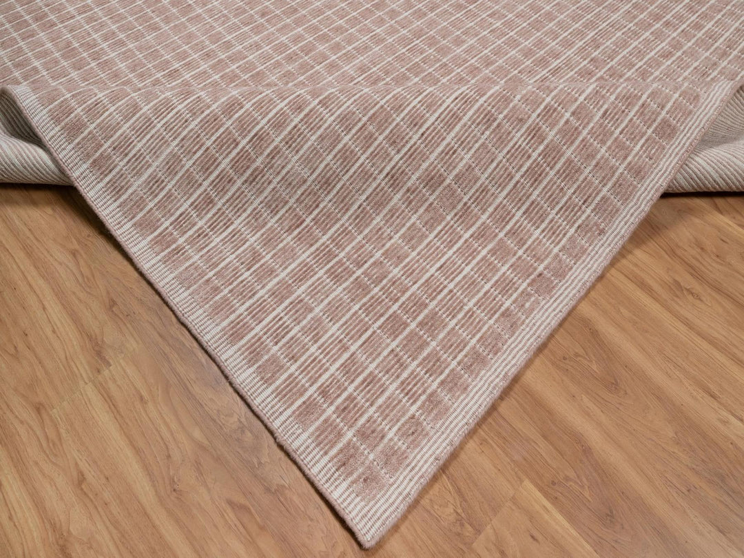 8'0" x 10'0" New Hand Loomed Pink Wool Rectangle Oriental Rug - MOA10291711