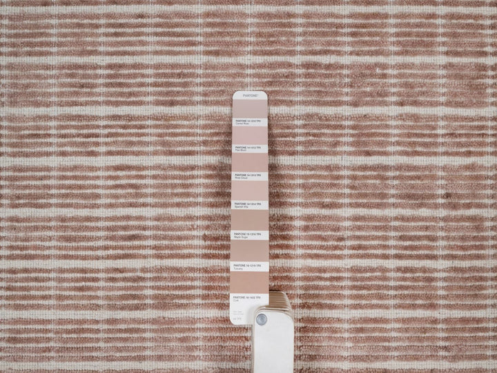 8'0" x 10'0" New Hand Loomed Pink Wool Rectangle Oriental Rug - MOA10291711