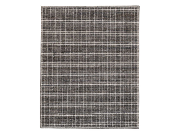 8'0" x 10'0" New Hand Loomed Grey Wool Rectangle Oriental Rug - MOA10291713