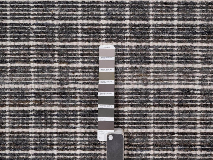 8'0" x 10'0" New Hand Loomed Grey Wool Rectangle Oriental Rug - MOA10291713