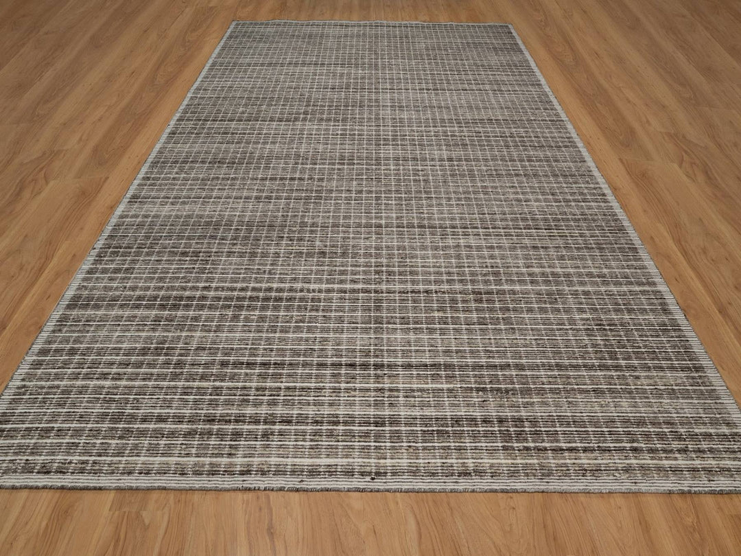 10'0" x 14'0" New Hand Loomed Brown Wool Rectangle Oriental Rug - MOA10291721