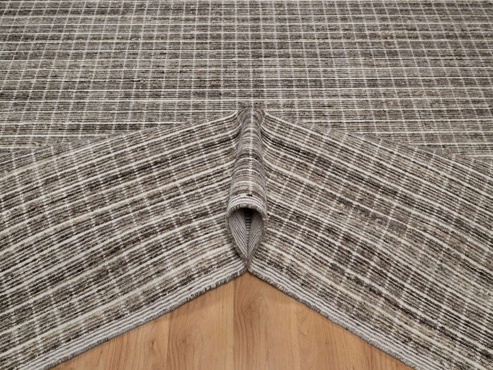 10'0" x 14'0" New Hand Loomed Brown Wool Rectangle Oriental Rug - MOA10291721