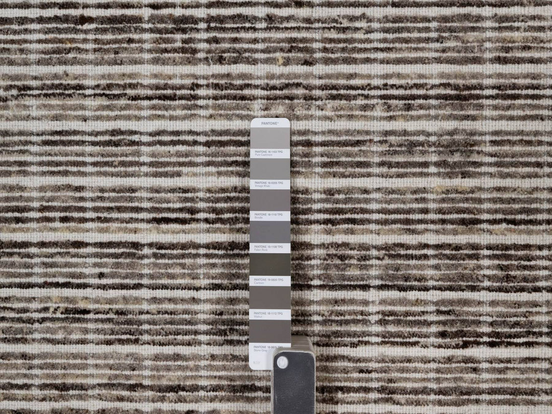 10'0" x 14'0" New Hand Loomed Brown Wool Rectangle Oriental Rug - MOA10291721