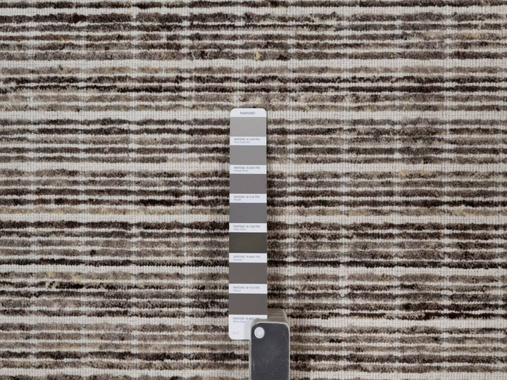 10'0" x 14'0" New Hand Loomed Brown Wool Rectangle Oriental Rug - MOA10291721