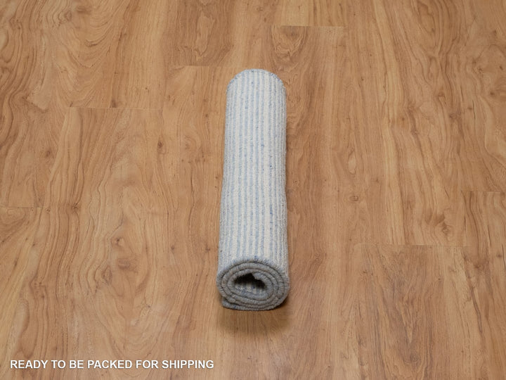 2'2" x 3'1" New Hand Loomed Blue Wool Rectangle Oriental Rug - MOA10291743