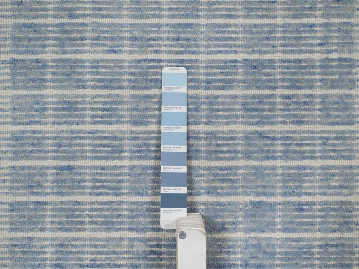 1'11" x 3'1" New Hand Loomed Blue Wool Rectangle Oriental Rug - MOA10291745