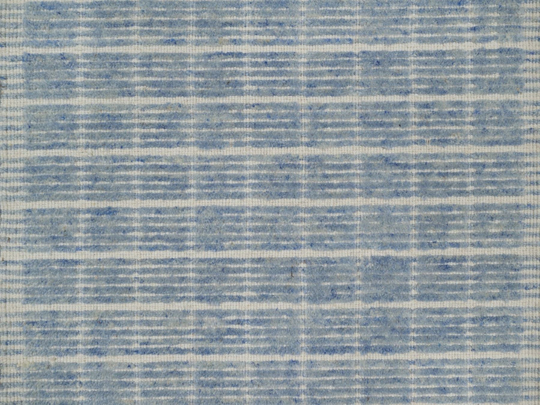 1'11" x 3'1" New Hand Loomed Blue Wool Rectangle Oriental Rug - MOA10291745