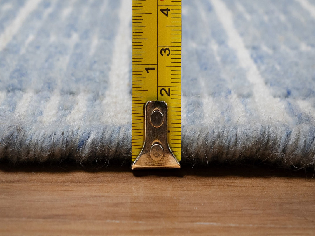 1'11" x 3'1" New Hand Loomed Blue Wool Rectangle Oriental Rug - MOA10291745