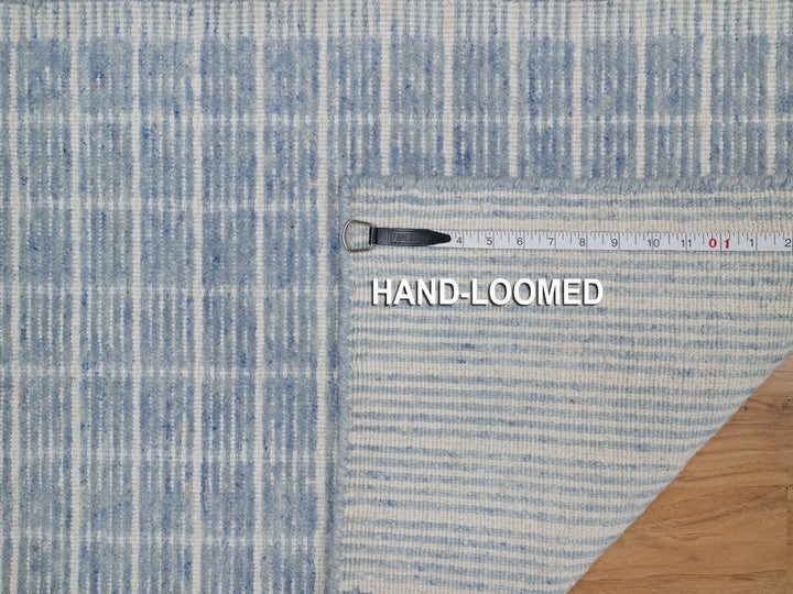 1'11" x 3'1" New Hand Loomed Blue Wool Rectangle Oriental Rug - MOA10291745