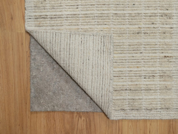 1'11" x 3'1" New Hand Loomed Ivory Wool Rectangle Oriental Rug - MOA10291747