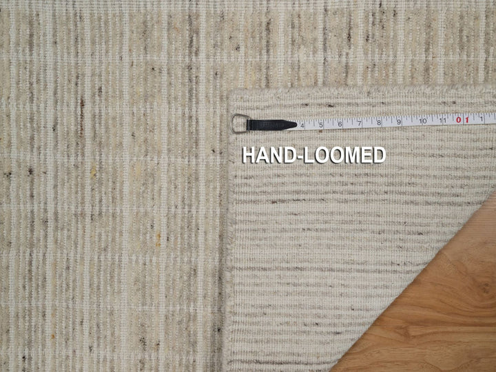 1'11" x 3'1" New Hand Loomed Ivory Wool Rectangle Oriental Rug - MOA10291747