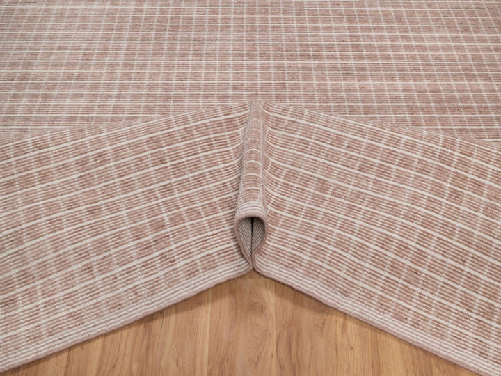 12'1" x 15'0" New Hand Loomed Pink Wool Rectangle Oriental Rug - MOA10291752