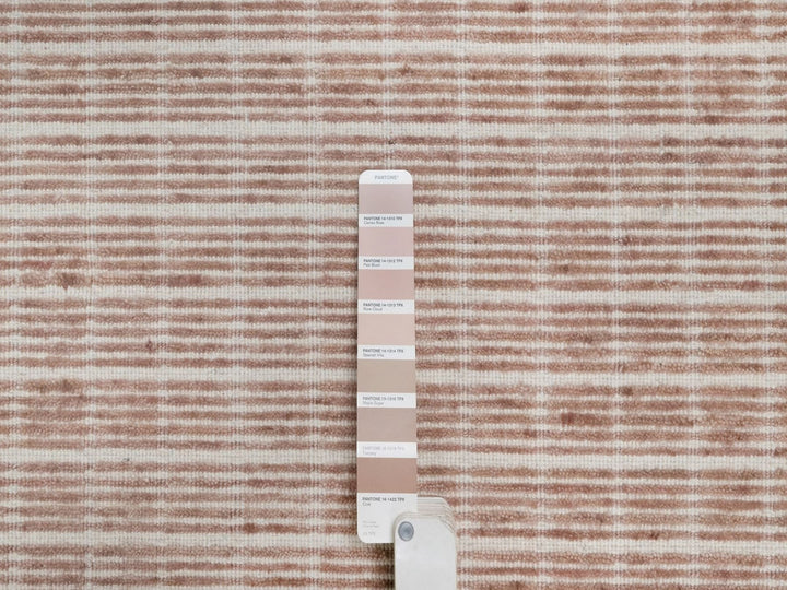 12'1" x 15'0" New Hand Loomed Pink Wool Rectangle Oriental Rug - MOA10291752