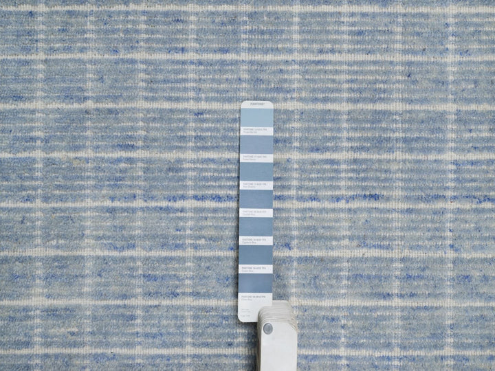 8'1" x 10'0" New Hand Loomed Blue Wool Rectangle Oriental Rug - MOA10291757