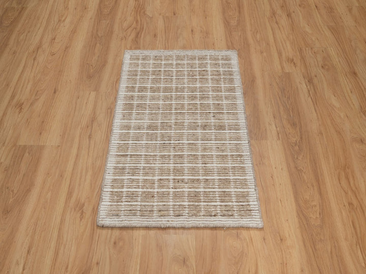 2'0" x 3'1" New Hand Loomed Brown Wool Rectangle Oriental Rug - MOA10291759