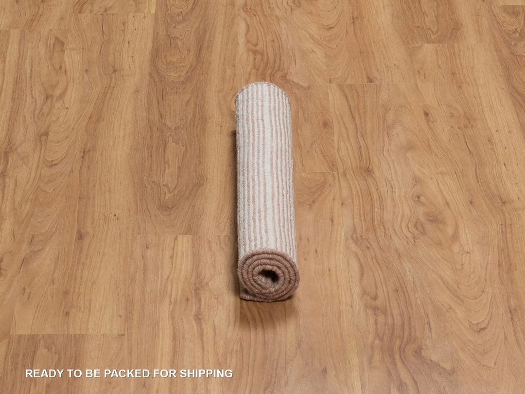 1'11" x 3'1" New Hand Loomed Pink Wool Rectangle Oriental Rug - MOA10291763