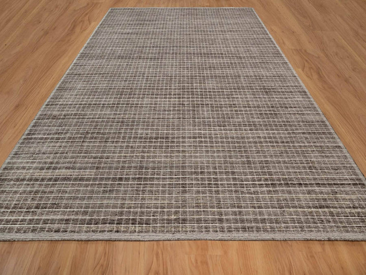 12'0" x 14'11" New Hand Loomed Brown Wool Rectangle Oriental Rug - MOA10291774